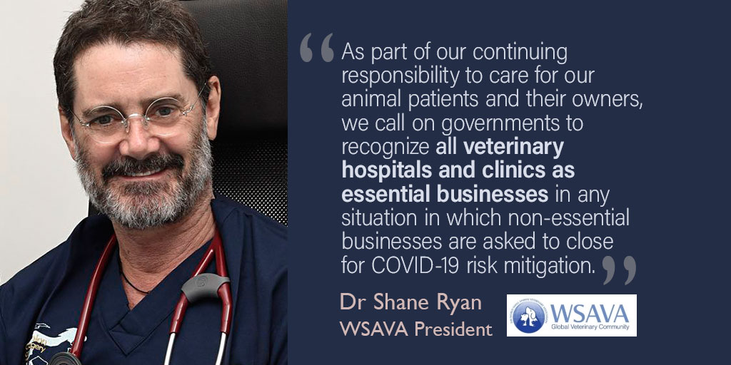 Recognise vets as essential businesses, urges WSAVA