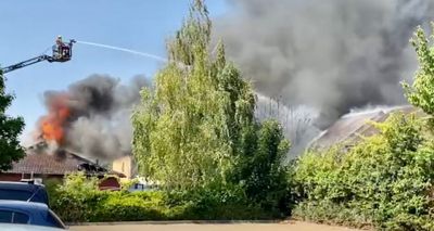 Vets and pets evacuated after major fire