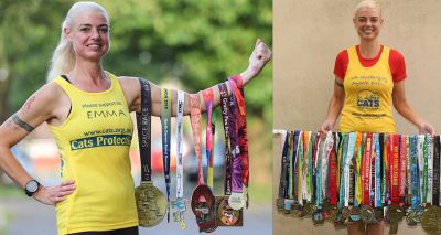 Runner completes 200th marathon for cat charity